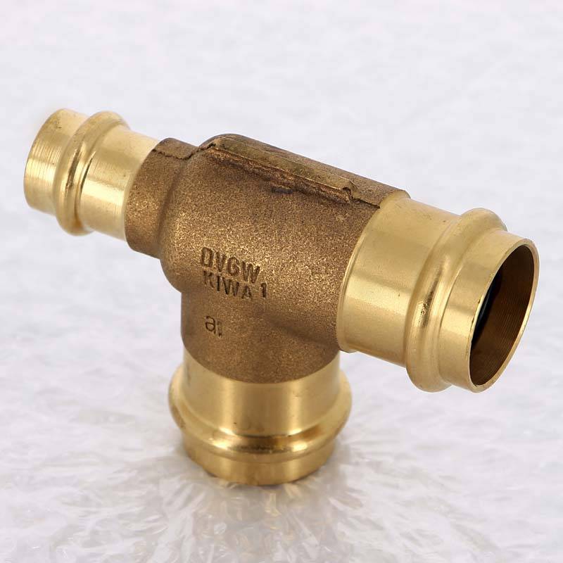 Тройник пресс Viega Sanpress 28х18х28 мм бронза 314163