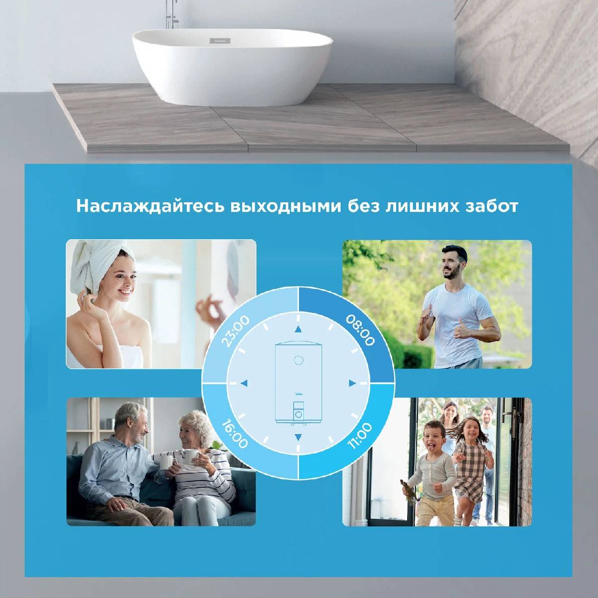 Водонагреватель накопительный Midea STREAM 50 л универсальный монтаж MWH--FED