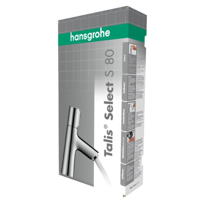 Смеситель для раковины Hansgrohe Talis Select S 80 со сливным гарнитуром хром 72040000