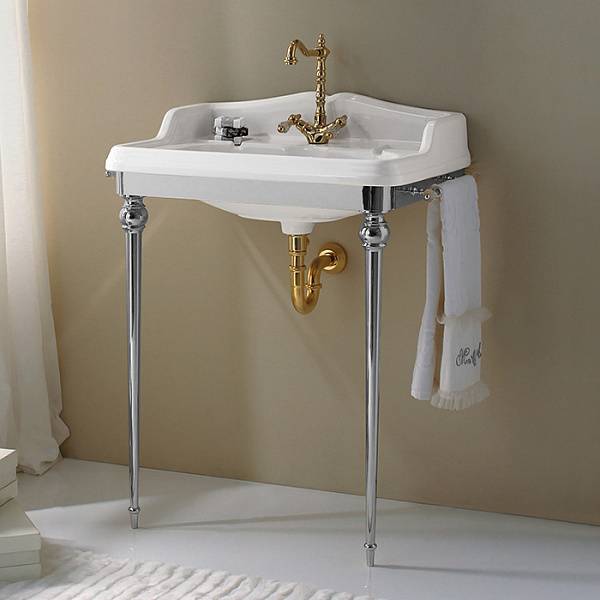 Консоль 3SC Boheme 85х54х104 см с раковиной LA01 сифоном и полотенцедержателем хром BO3070SL