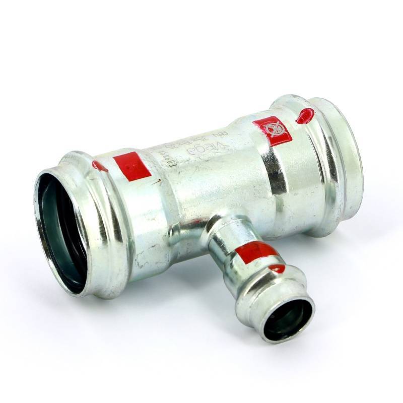 Тройник пресс Viega Prestabo оцинкованная сталь 35х15х35 мм 558741