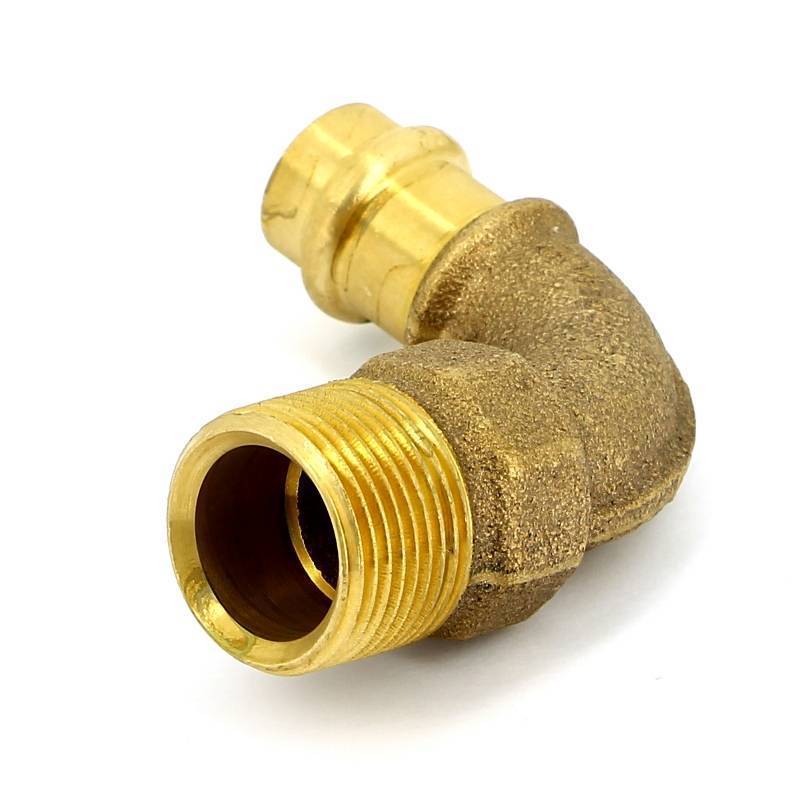 Угол пресс с наружной резьбой Viega Sanpress бронза 15x3/4 443030