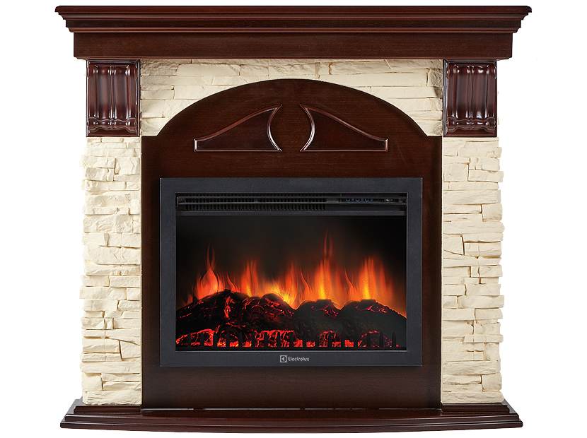 Портал для камина Firelight Torre 30S слоновая кость шпон темный дуб 1109786