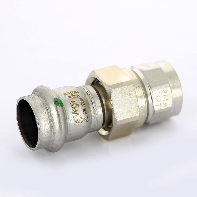 Муфта разъемная Viega Sanpress Inox 22х1/2 пресс-В с плоским уплотнением 437497