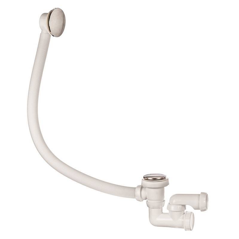 Слив-перелив для ванны Wirquin клик-клак с регулируемым сифоном хром L700 мм 30718585