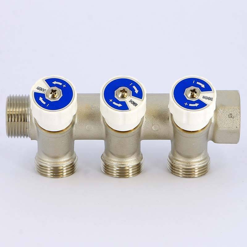 Коллектор с вентилями Uni-Fitt 3/4 3 выхода 3/4 EK 40 мм 402N3330