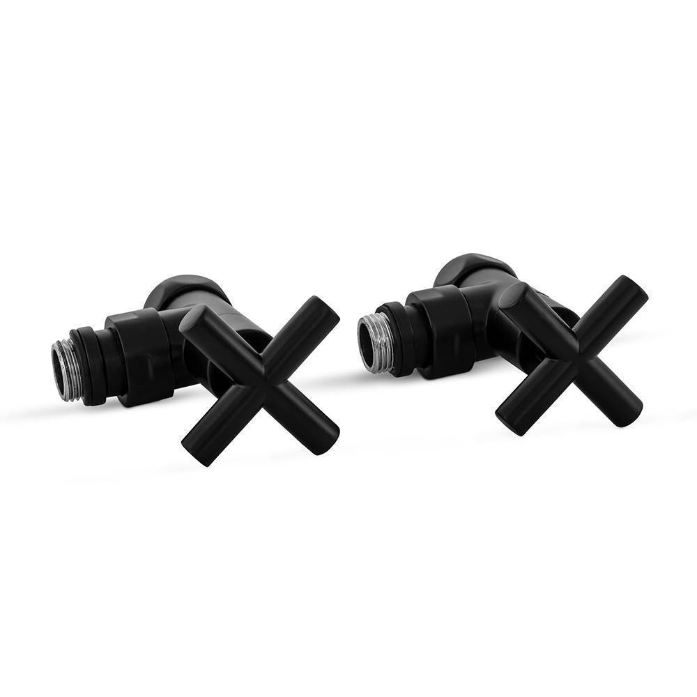 Вентили запорные угловые Сунержа Крест пара черный матовый SMT8200SCH0405/2BLACK