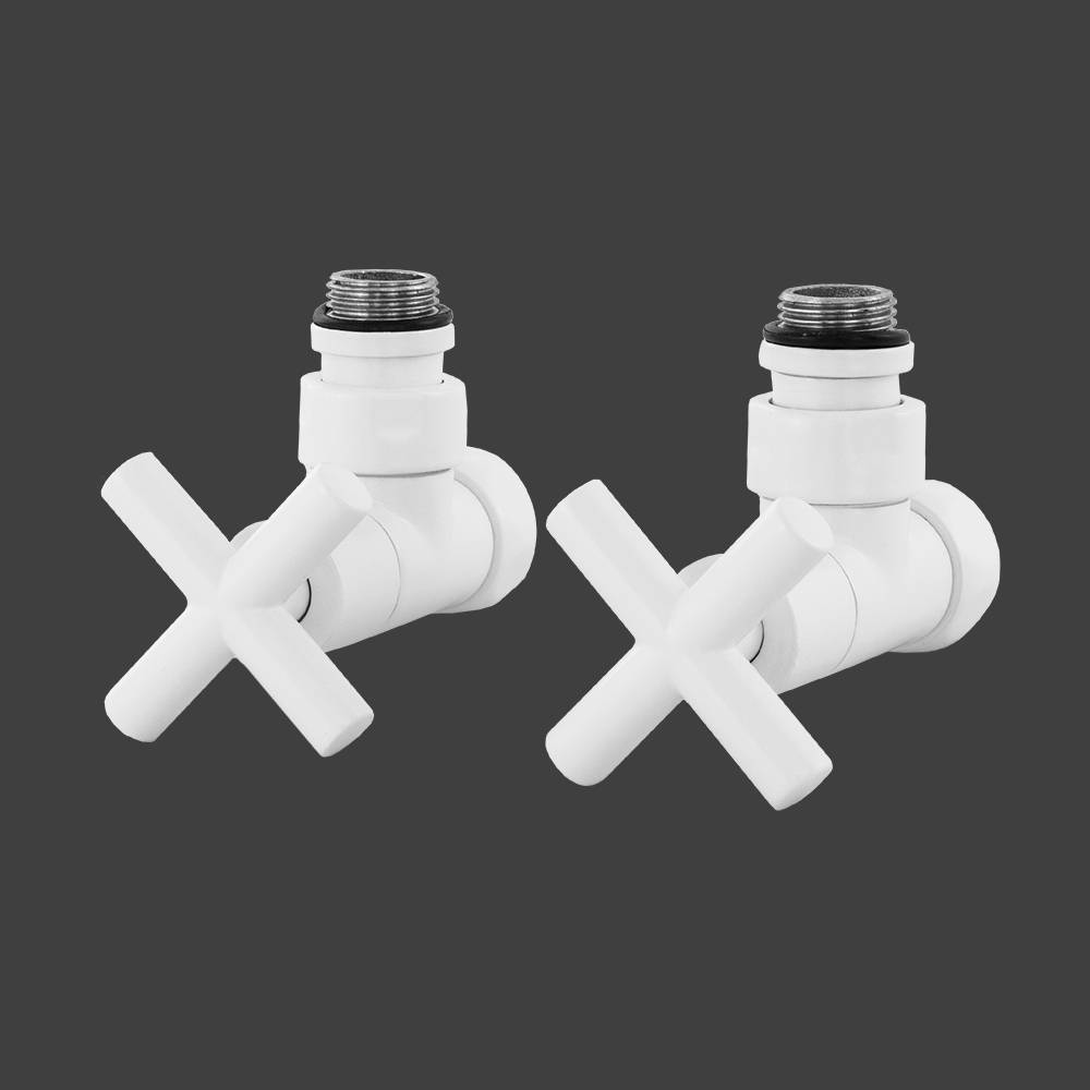 Вентили запорные угловые Сунержа Крест пара белый матовый SMT8200SCH0405/2WHITE