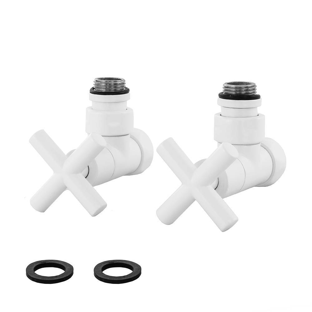 Вентили запорные угловые Сунержа Крест пара белый матовый SMT8200SCH0405/2WHITE