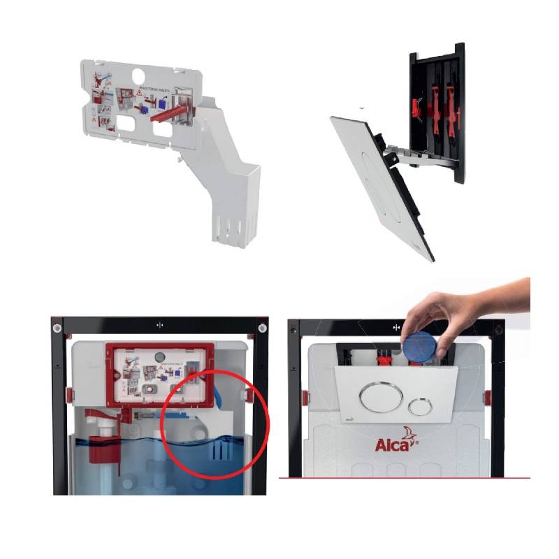 Инсталляция для унитаза Alcaplast AM101/1120 с кнопкой M670 белая и шумоизоляцией AM101/1120-4:1 RU M670-0001