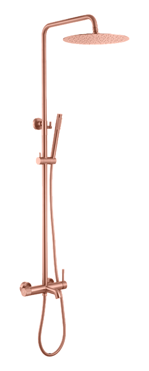 Душевая стойка Boheme Uno со смесителем и верхним душем 29.5 см Copper Brushed 468-CB