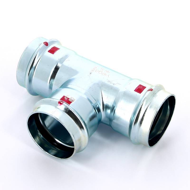 Тройник пресс Viega Prestabo 54х54х54 мм оцинкованная сталь 558673