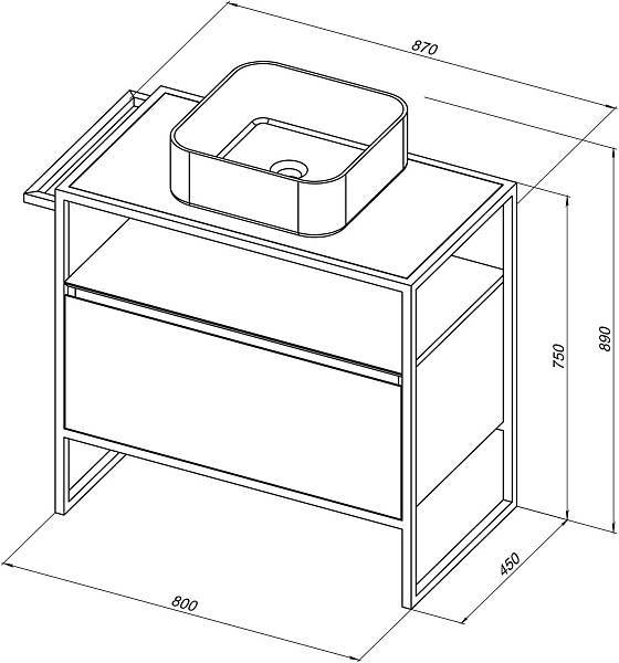 Тумба под раковину Allen Brau Priority 80 см матовый антрацит 1.31002.AM