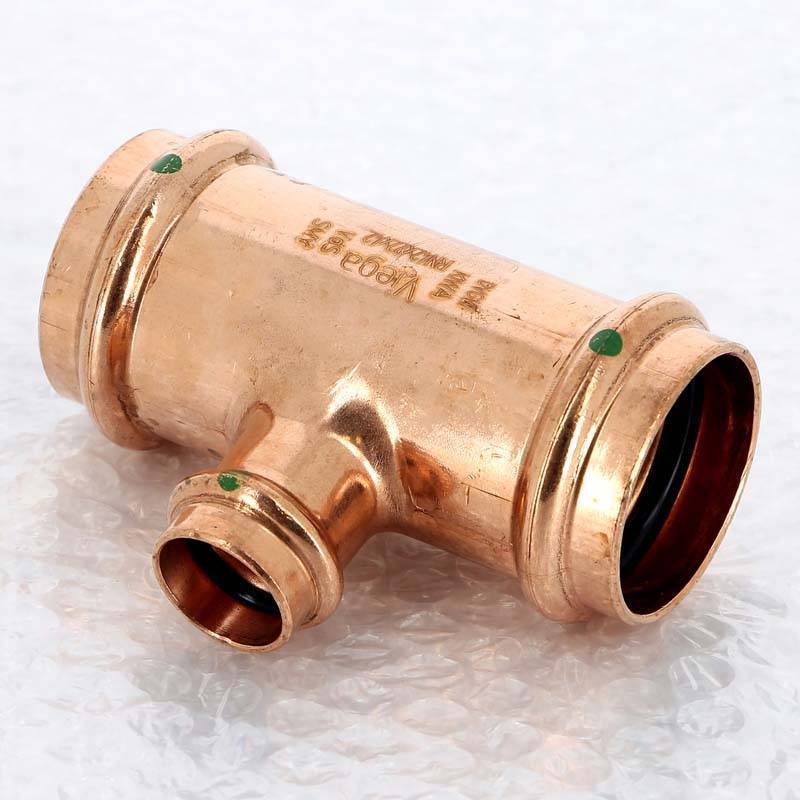 Тройник пресс медный Viega Profipress 42x22x42 мм 324902