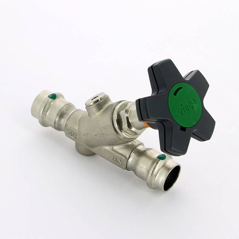 Вентиль наклонный пресс Viega Easytop Inox 18 мм нержавеющая сталь 757861