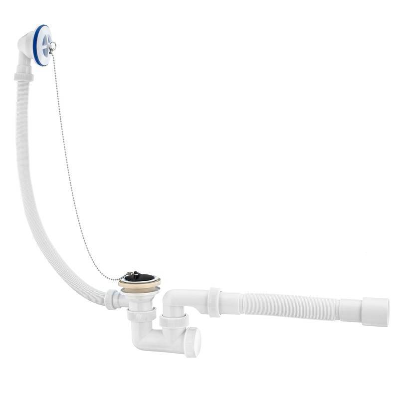 Слив-перелив для ванны Wirquin Универсал 1 1/2 x 40 мм с пластиковой решеткой L500 мм 30980241