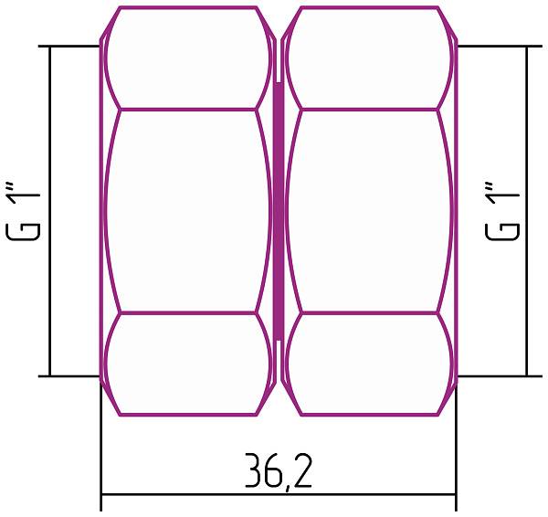 Комплект соединительный прямой Стилье G 1 НГ х G 1 НГ 2 шт 02102-1010
