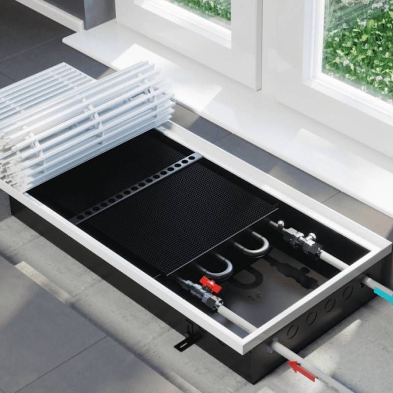 Конвектор внутрипольный Wilma Vitron ВК 110х400х2600 мм 6-трубный ВК.110.400.2600.6ТГ