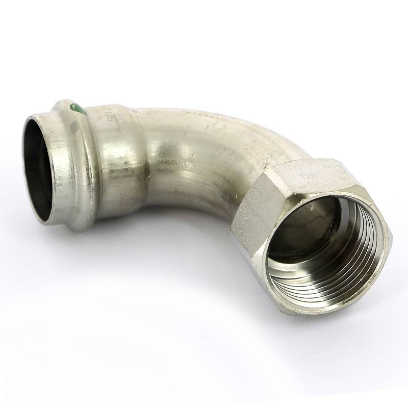 Угольник переходной Viega Sanpress Inox 90° 28х1 пресс-В нержавеющая сталь 437121