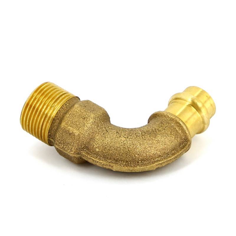 Угол пресс с наружной резьбой Viega Sanpress бронза 15x3/4 443030