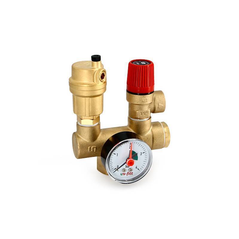 Группа безопасности котла Uni-Fitt Mini до 50 кВт 1 3 бар латунь 254G4530
