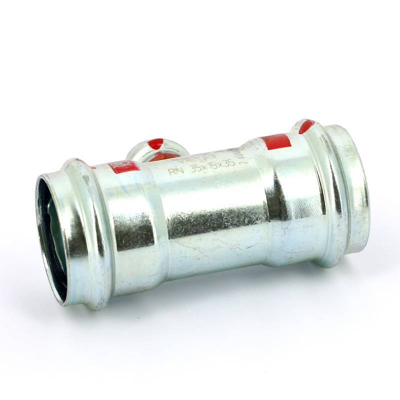 Тройник пресс Viega Prestabo оцинкованная сталь 35х15х35 мм 558741