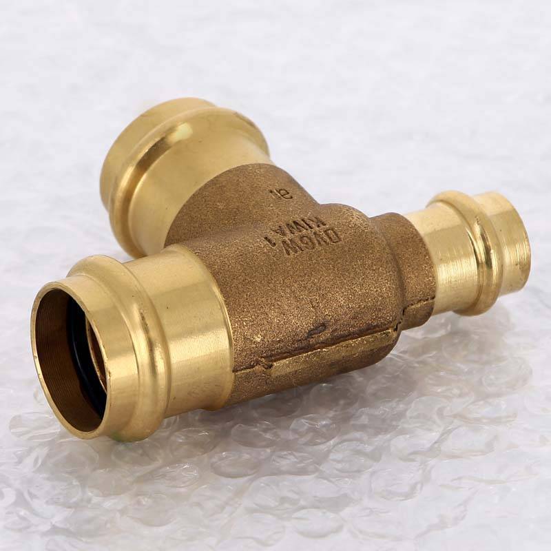 Тройник пресс Viega Sanpress 28х18х28 мм бронза 314163