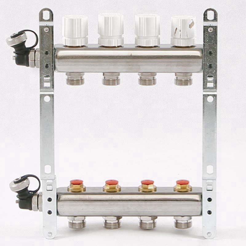 Коллекторная группа из нержавеющей стали Uni-Fitt 315S с регулировочными и термостатическими вентилями 1 x 3/4 EK 4 выхода 451I4304