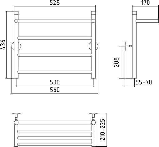 Полотенцесушитель водяной Стилье Универсал-54 56x43.6 см 00654-5050