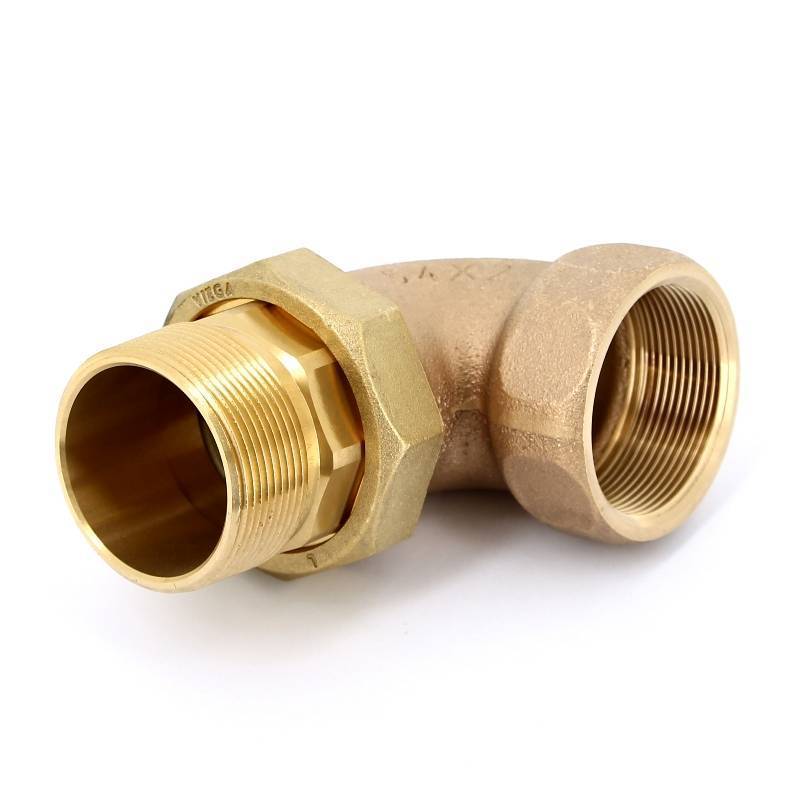 Разъемное соединение Viega 2 НВ угловое бронза с плоской прокладкой 348717