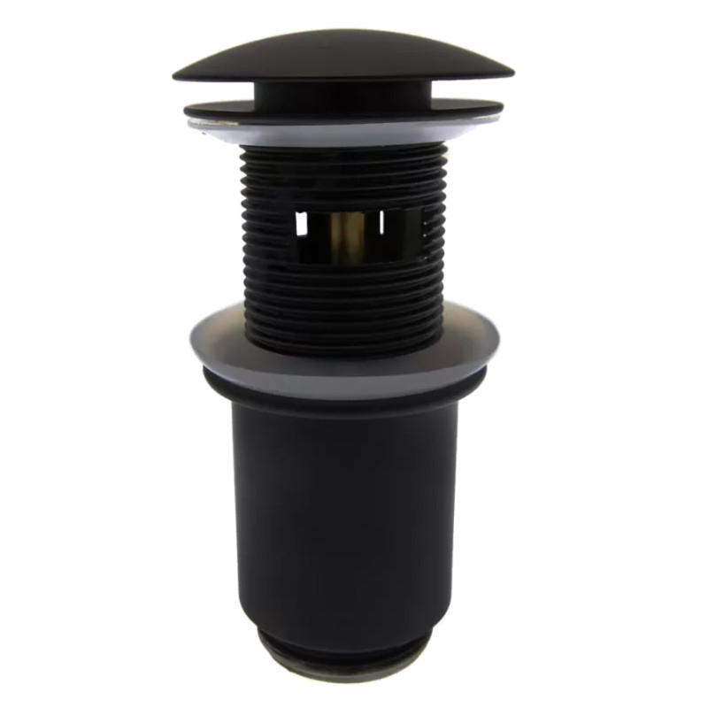 Выпуск Remer (донный клапан) click-clack, 1 1/4, с переливом, чёрный матовый