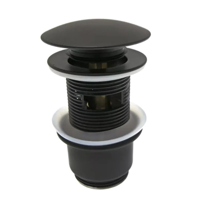 Донный клапан с переливом 1”1/4 Remer 905CC2114CFP, черный брашированный хром