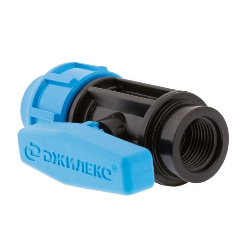 Кран шаровой компрессионный РТП ПНД 20 мм x 1/2 НР 506407