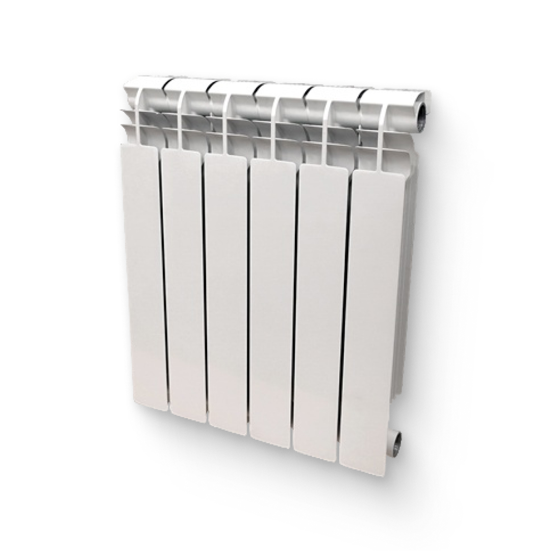 Алюминиевый радиатор Uni-fitt 200/100 12 секций (боковое подключение, цвет белый глянцевый)