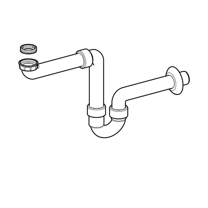 Сифон трубный Geberit для умывальника 1 1/2 x 1 1/4 x 40 мм горизонтальный выпуск белый 151.107.11.1