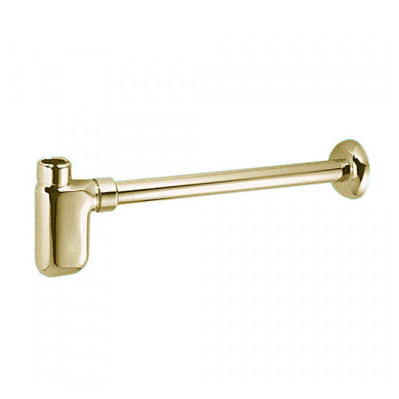 Сифон бутылочный латунный без выпуска с отводной трубой D32мм и отражателем; вход/выход компрессионн