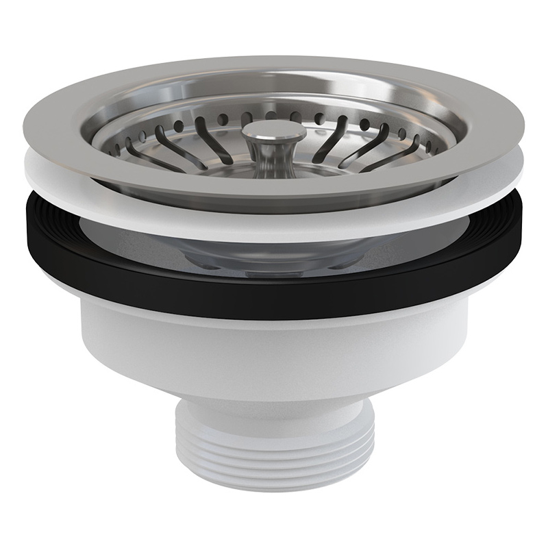 Выпуск Alcaplast 115 мм нерж. решетка с фильтр. пробкой, H=57 мм, выход 1 1/2, хром