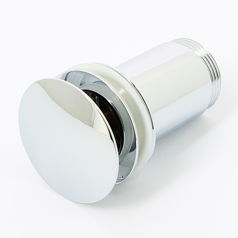 Водослив для умывальника click/clack 5/4, цельнометаллический с большой заглушкой