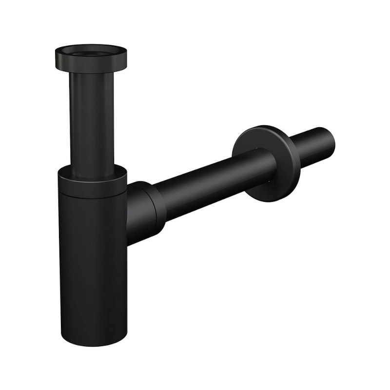 Сифон бутылочный 11/4 x 32 для раковины (латунь), черный матовый