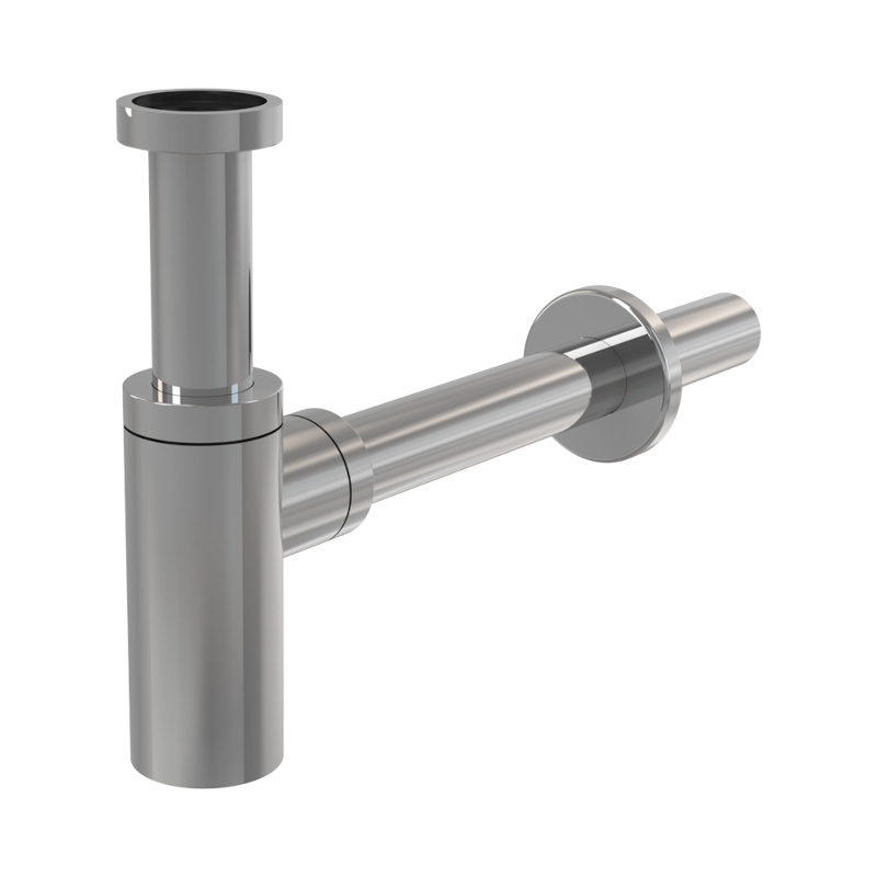 Сифон для умывальника D32 DESIGN, цельнометаллический, экономящий пространство