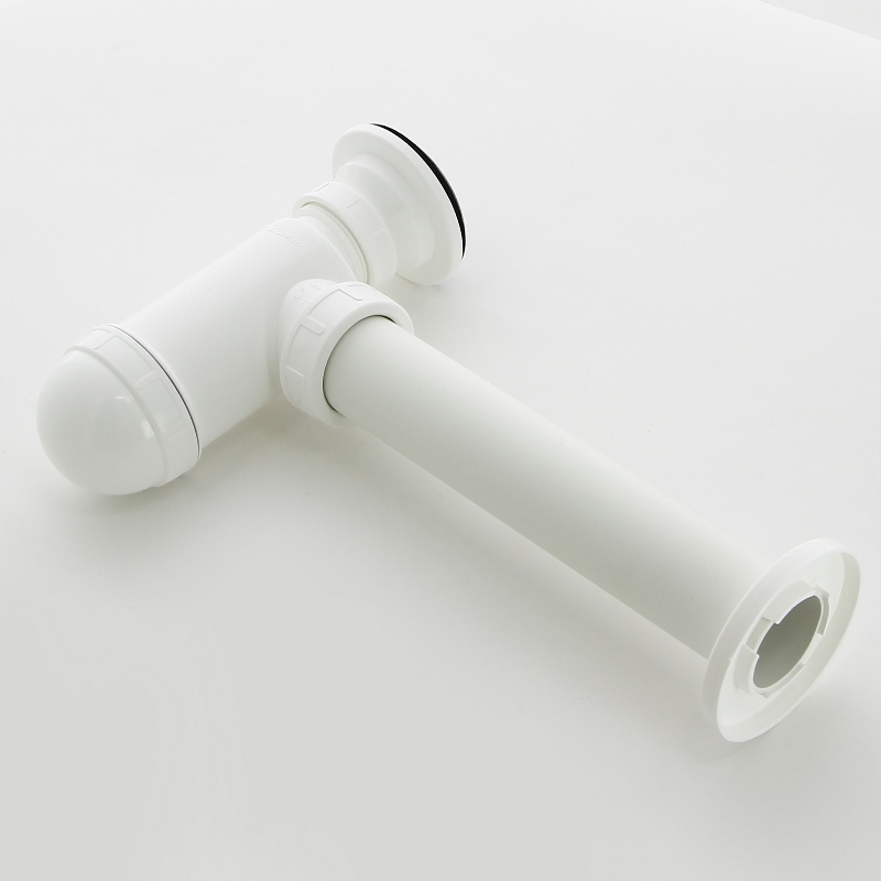 Сифон бутылочный для раковины 1 1/4 x 40 мм с нерж. peшeткой DN63, пластик, белый