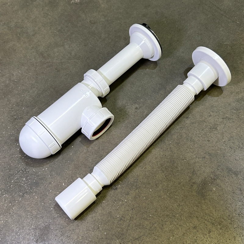 Сифон бутылочный для раковины 1 1/4 x 40 мм с гибким соединением FLEXI, пластик, белый