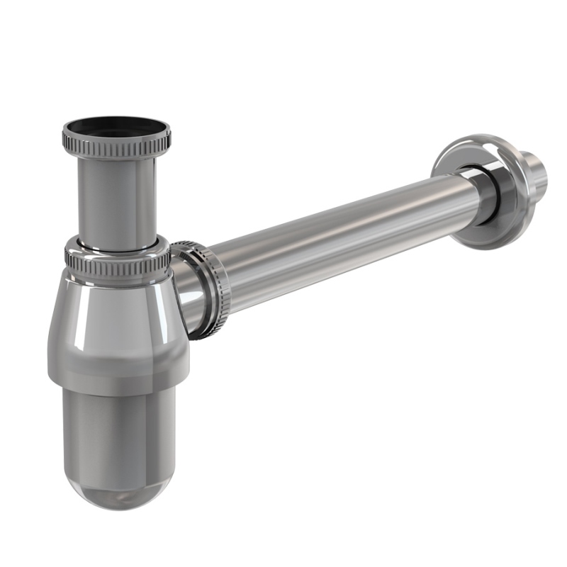 Сифон бутылочный 11/4 x 32 для раковины (латунь), хром