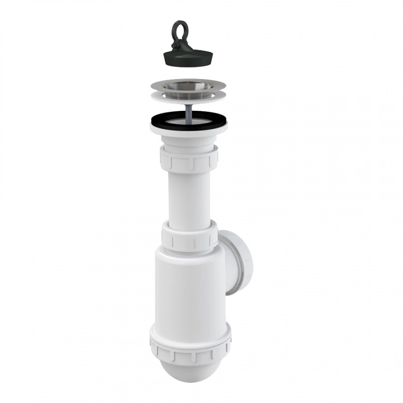 Сифон для мойки c нержавеющей peшeткой D70 1 1/2 x 40/50