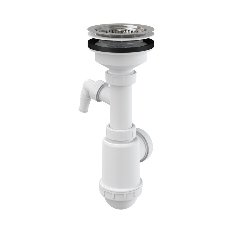 Сифон для мойки Alcaplast, нерж. решетка 115 мм, с подкл. слива быт. техники