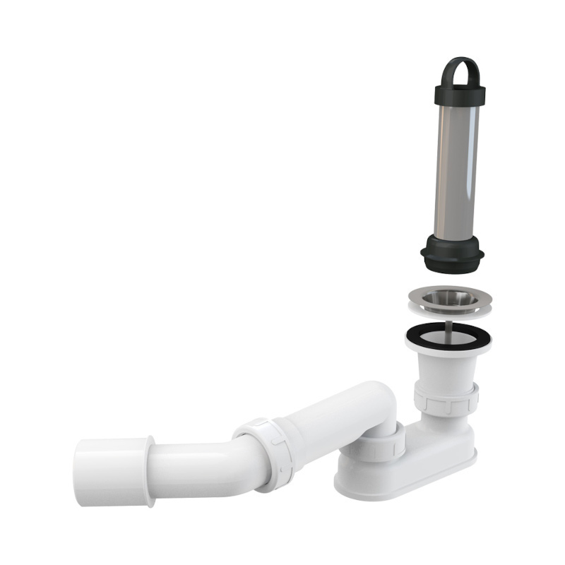 Комплект выпускной с гидрозатвором и коленом Alcaplast белый A462-50