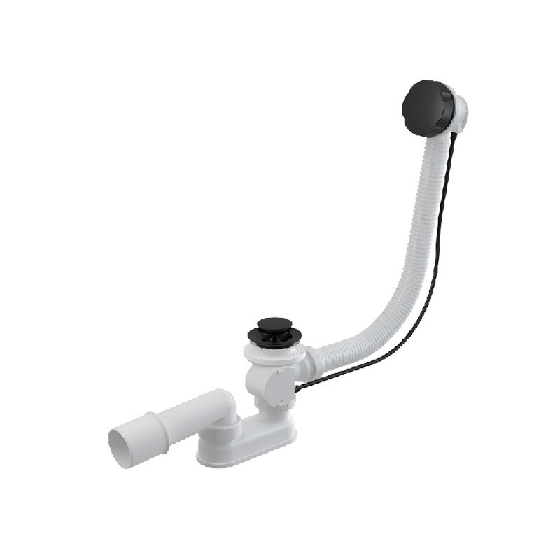 Сифон для ванны автомат комплект, черный-мат, арт. A55BLACK-80