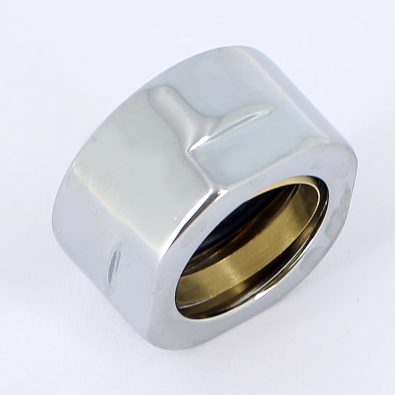 Соединитель для медной трубы диам. 18 с цилиндрической гайкой цвет хром