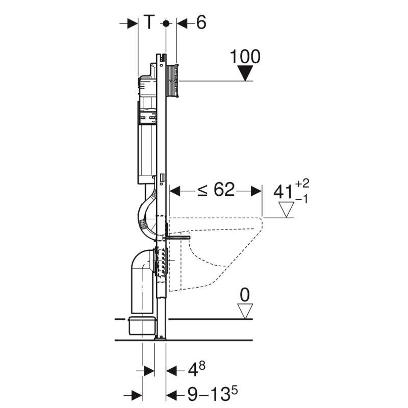 Комплект инсталляции Geberit iCon с подвесным унитазом и сиденьем 500.362.TC.I