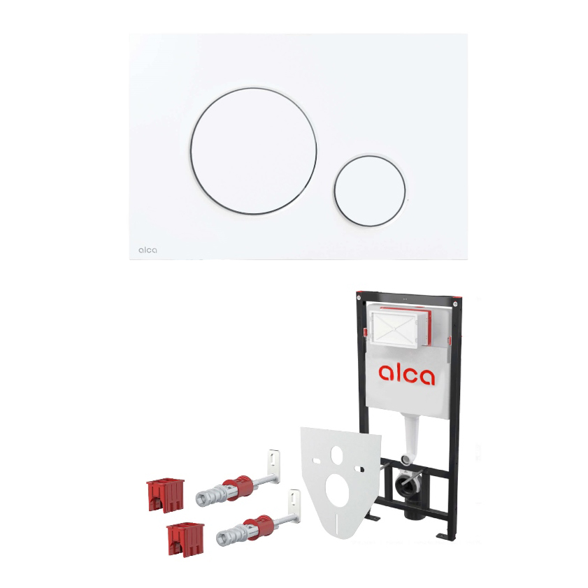 Модуль для подвесного унитаза, 112 см, кнопка M671, хром, с шумоизоляцией